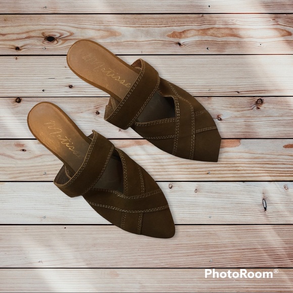 Women’s fall Matisse Dagar pointy toe slip on mules Flats with kitten heel - Picture 2 of 5